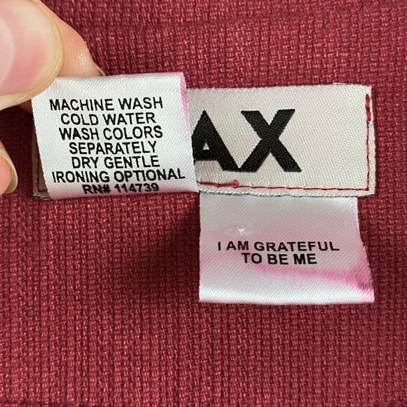 Flax Button Front Canvas Utility Jacket Size M Red Oversized - Picture 5 of 7